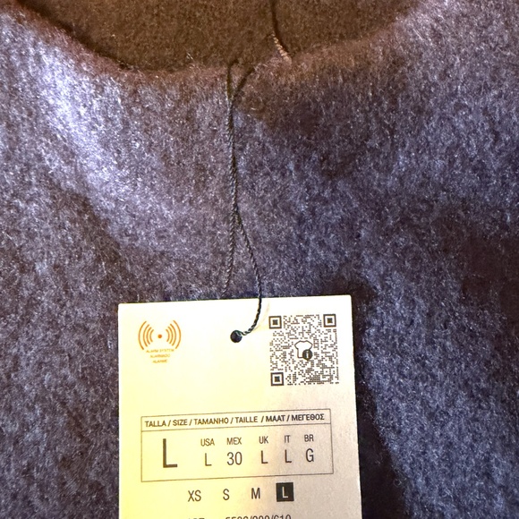 Zara dark purple eggplant touch of wool soft round neck cropped sweater NWT - Picture 7 of 12